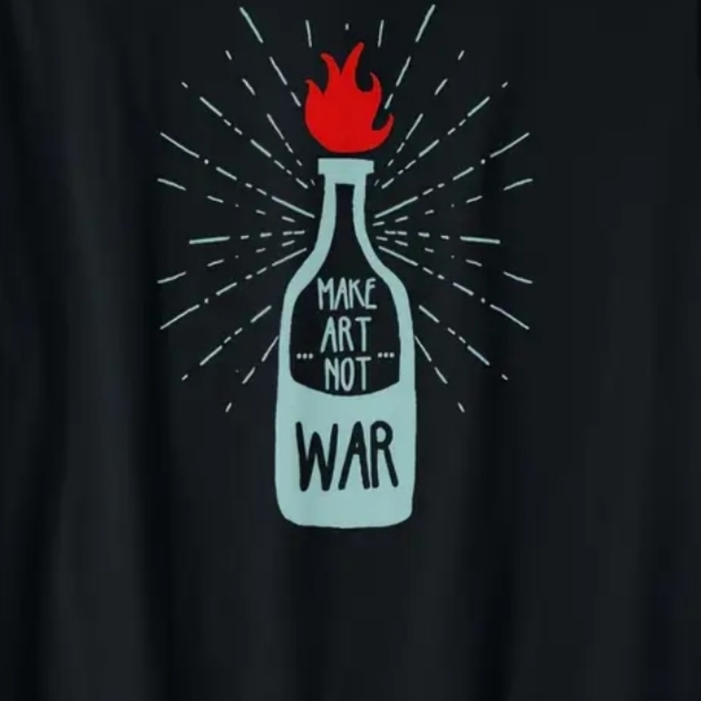 *NWOT* Black Cotton Tee - Make Art - XL